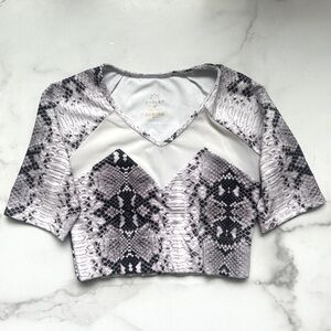 Varley Jennifer Crop Monochrome Snake / XS